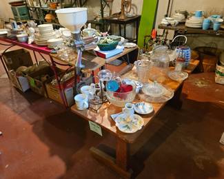 $20 Long Antique desk, $25 Drop side laminate table