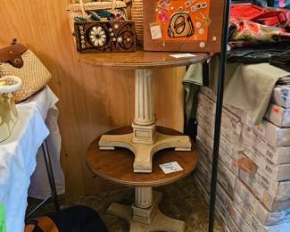 $12 each Round tables, Vintage box purses