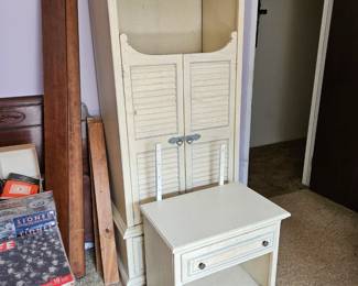 $25 Nightstand White w/ blue, $40 Cabinet White w/blue #1