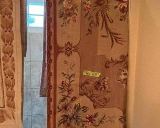 There are MANY hand sewn tapestries. Ranging in price. The most expensive was $100 so they will be $50 or less on Wed. 