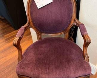 Plum color Queen Ann style  chair. Was $100. will be $50 or less on Wed.