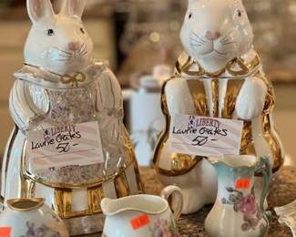 These gorgeous bunny cookie jars will be $25 each on Wed.