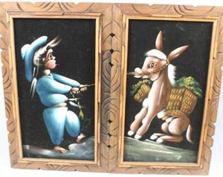 Lot 100   1 Bid(s)
Pair of Black Velvet Paintings, Boy & His Donkey ... Vintage 70s Framed Mexican
