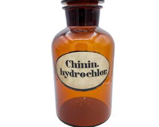 Qunine Hydrochloride 19th c. French Apothecary Jar