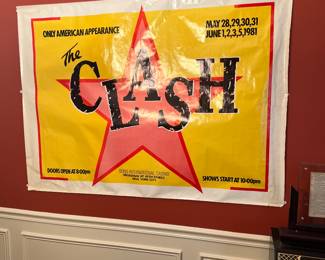 Original 1981 “The Clash” at Bond Casino -Concert Promo Poster 58” wide 42” tall!  -$1,800