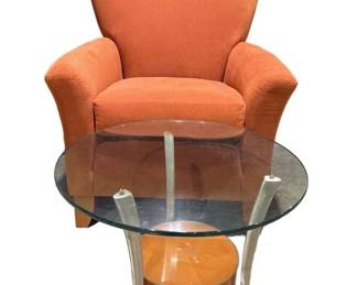 arm chair with glass top