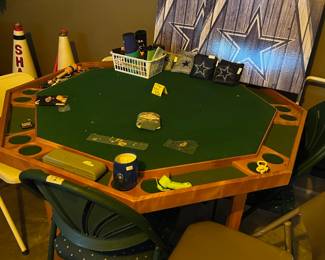 To the first garage! wooden poker table