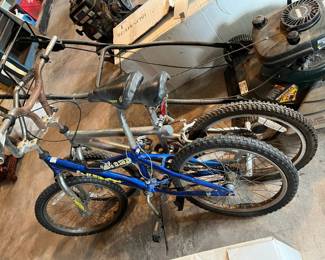 A pair of boys bikes