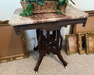 Walnut Eastlake lamp table