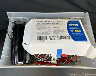 10 Port USB Charging Station and Cord Lot