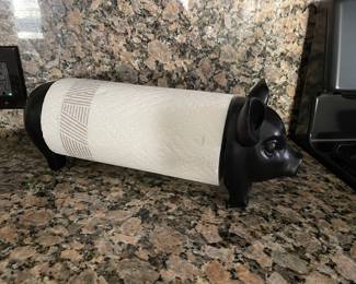 Pig paper towel holder