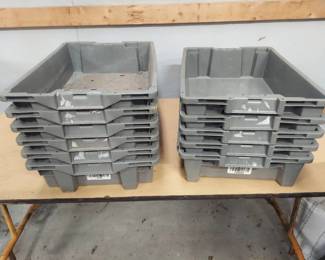 (11) storage containers - some are damaged