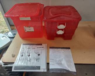 Ornament storage tub and 3 nesting ornament boxes