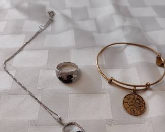 Disney sterling ring and necklace. Disney bracelet