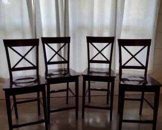 Wooden counter stools.