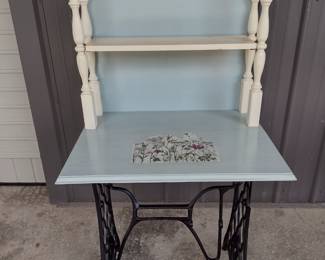Vintage sewing machine base desk.