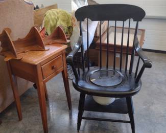 Antique Commode Chair. Purchased at a church sale in Maine.