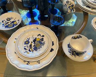 Spode “Bluebird” Dinnerware Set - Service for 6 and Serving Pieces