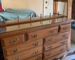 9 drawer dresser with glass top