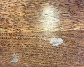 spots on the table.