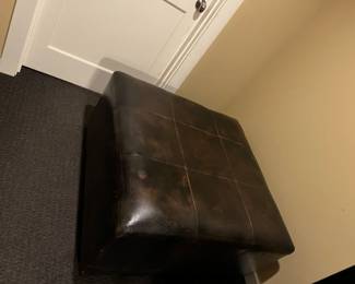 $220. Leather oversized ottoman/coffee table.  38" sq.  x 19"h. 