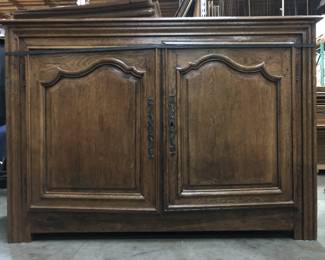 $340. 18th c. Louis XIV French oak buffet, circa 1715. Buffet with two doors and key. 59” x 24” x 41”H.  Buffet is not on site and can be picked up in Kent where it has been safely stored or for a fee delivered to it's new home.