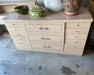 $180. Grand Rapids Furniture mid century dresser and matching headboard. Dresser is 56"w x 18"d x 33"h