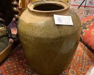 
$200. Large glazed garden pot 22 inches high by 22 inches deep.