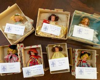 Storybook Dolls. These items for sale during in-person shopping hours Friday and Saturday. 