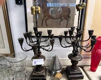 $195.  Pair of Chapman vintage Pineapple lamps.