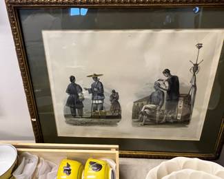 $180. Antique Chinese engraving "Canton"  20”w x 16”