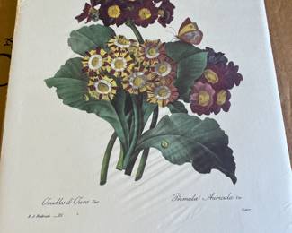 Redouté botanicals for sale during in-person shopping Friday and Saturday.