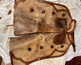Antique Chaps for sale during in-person shopping Friday and Saturday.