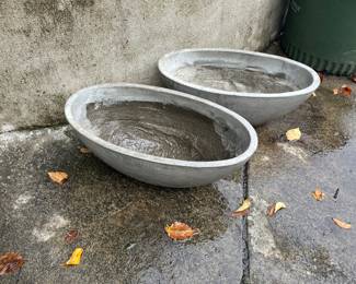 Pair of outdoor planters for sale during in-person shopping