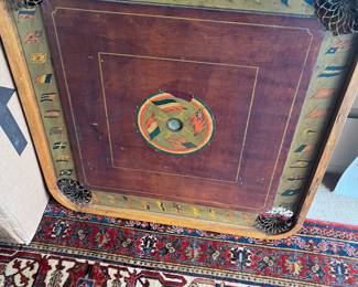 $120. Antique Carrom-Archarena Co. Gameboard ca. 1900.  other games on the backside