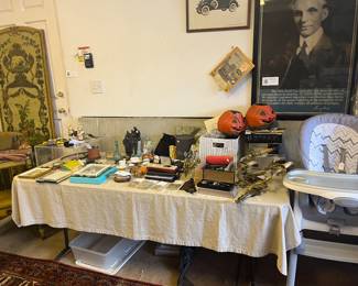 Overview of the many things for sale, in-person is Friday and Saturday, items available on line are featured in theri own photo with pricing information. 