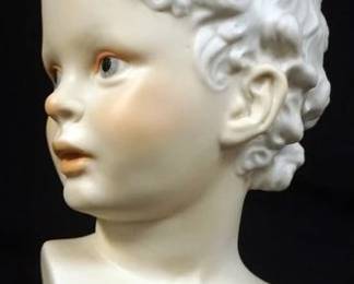 1013	CYBIS PORCELAIN HEAD MOUNTED ON WOOD, APPROXIMATELY 10 IN HIGH
