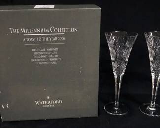 1030	WATERFORD CRYSTAL MILLENNIUM COLLLECTION TOASTING FLUTES *PROSPERITY PAIR*

