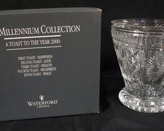 1039	WATERFORD CRYSTAL MILLENNIUM CHAMPAGNE BUCKET, APPROXIMATELY 9 3/4 IN X 10 3/4 IN H
