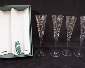 1045	WATERFORD CRYSTAL MINI STAR AND HEART FLUTES, APPROXIMATELY 11 IN H

