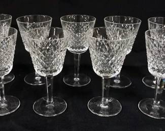 1048	WATERFORD CRYSTAL 11 PIECES OF 6 IN H STEMWARE
