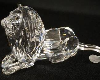 1080	SWAROVSKI CRYSTAL INSPIRATION AFRICA FIGURINE, 1995 LION, APPROXIMATELY 6 IN X 3 IN H
