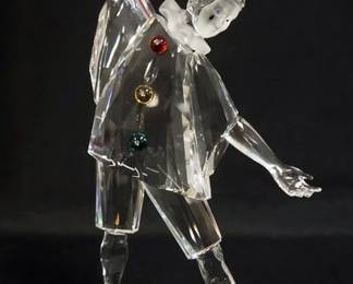 1082	SWARVOSKI CRYSTAL MASQUERADE FIGURINE, 1999 PIERROT, APPROXIMATELY 8 1/2 IN H

