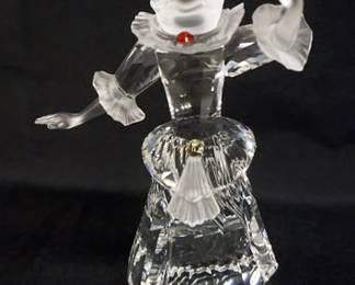 1083	SWARVOSKI CRYSTAL MASQUERADE FIGURINE & PLAQUE, 2000 COLUMBINE, APPROXIMATELY 7 IN H
