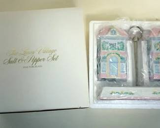 1097	LENOX VILLAGE COLLECTION, SALT AND PEPPER SET, BOXED, APPROXIMATELY 5 1/2 IN
