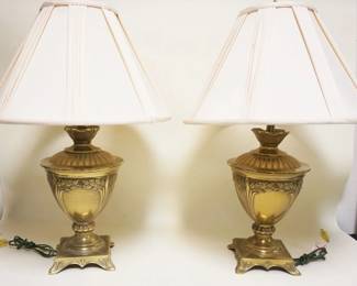 1111	FREDRICK COOPER PAIR OF LARGE BRASS URN TABLE LAMPS, APPROXIMATELY 32 IN HIGH
