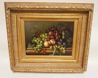 1124	CONTEMPORARY OIL PAINTING ON CANVAS ARTIST SIGNED IN DEEP GILT DECORATED FRAME, APPROXIMATELY 23 IN X 20 IN OVERALL
