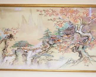 1132	FRAMED ASIAN PRINT SIGNED W/CHARACTER MARKS, APPROXIMATELY 21 IN X 33 IN
