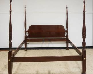 1186	COUNCIL CARVED MAHOGANY KING SIZE TALL 4 POSTER BED W/FINIALS, APPROXIMATELY 87 IN HIGH
