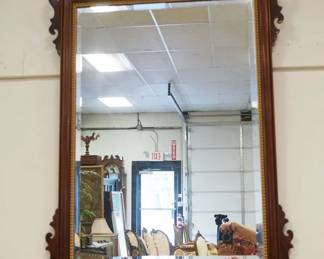 1190	COUNCIL CHIPPENDALE STYLE BEVEL EDGE MIRROR W/APPLIED GILT SHELL & SCROLL CARVINGS & TRIM, APPROXIMATELY 31 IN X 47 IN HIGH
